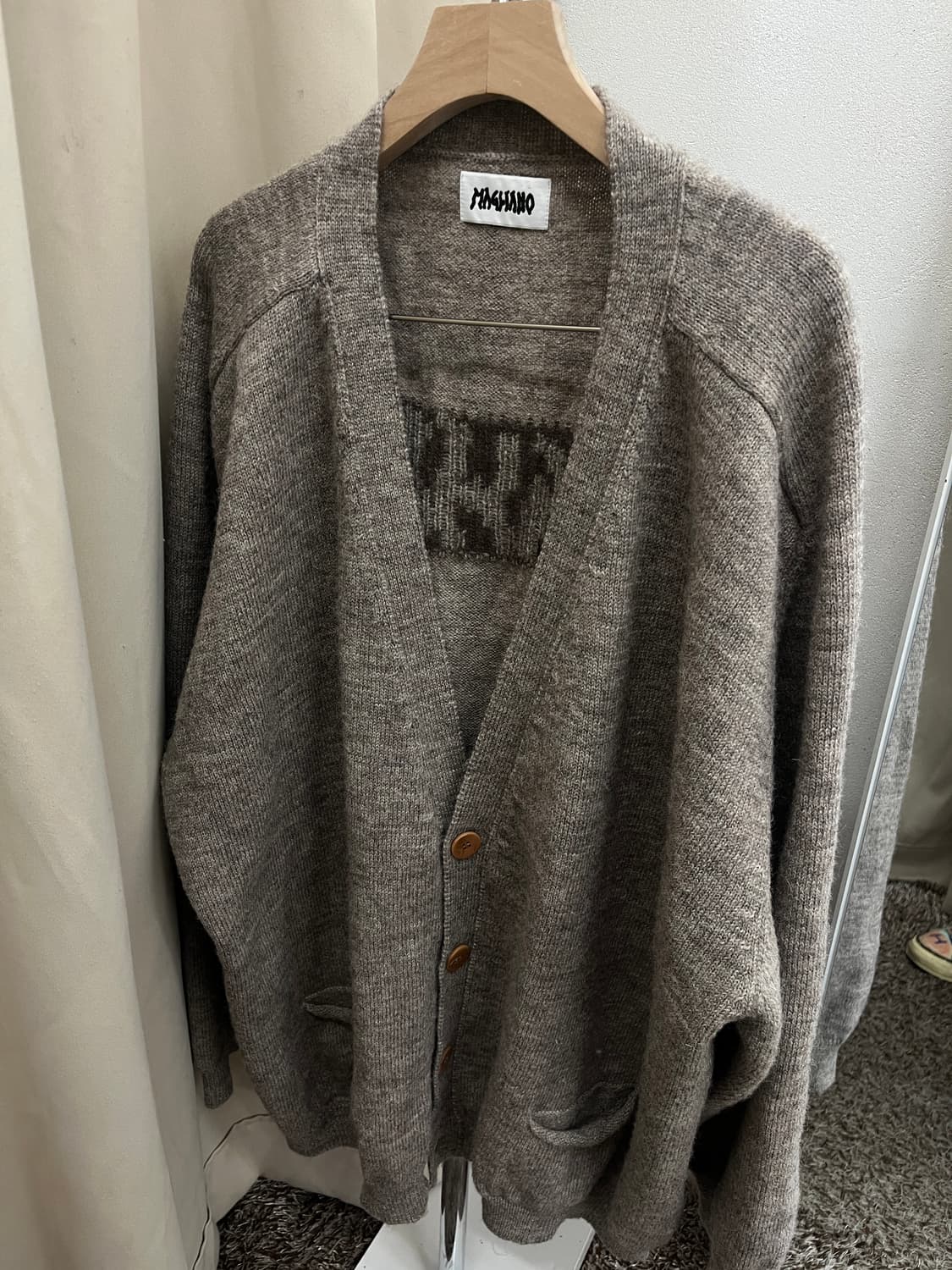 마리아노 로고 자카드 가디건 상품이미지2