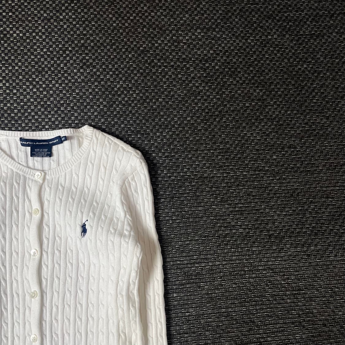 폴로랄프로렌 블루포니 화이트 꽈배기 긴팔 가디건 XS 상품이미지3
