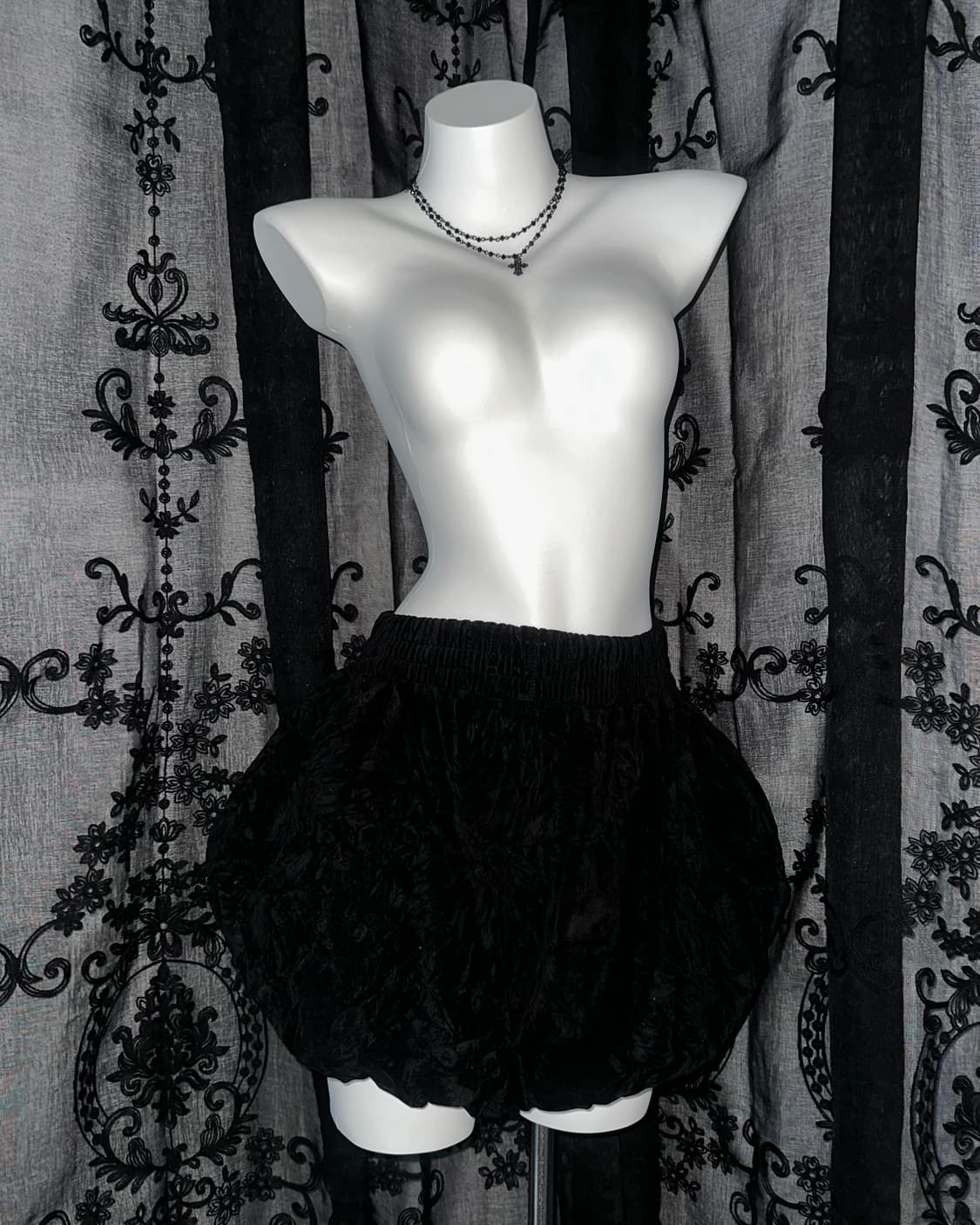black velvet bubble pant skirt 상품이미지1