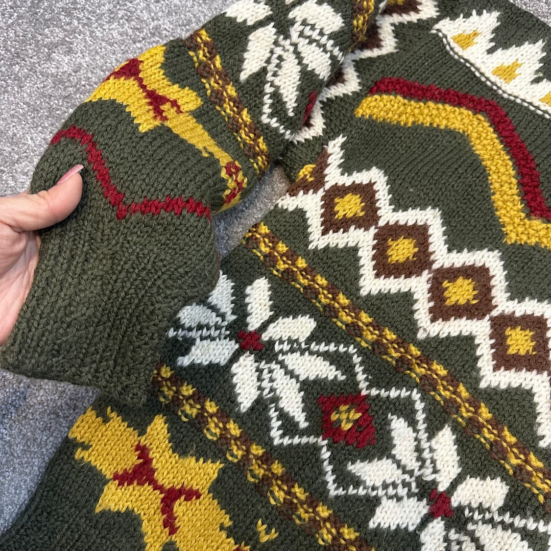 빈티지 젠슨 노르딕 패턴 울 니트M 상품이미지3