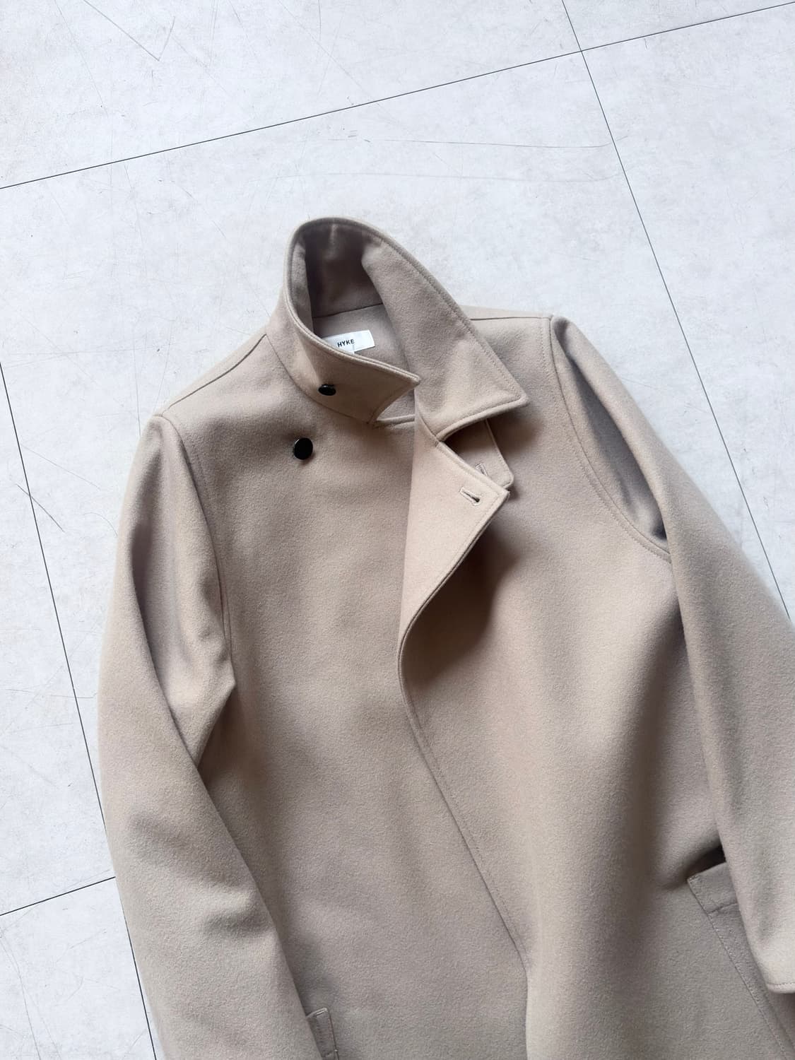 HYKE : melton wool 2-way long coat 상품이미지4