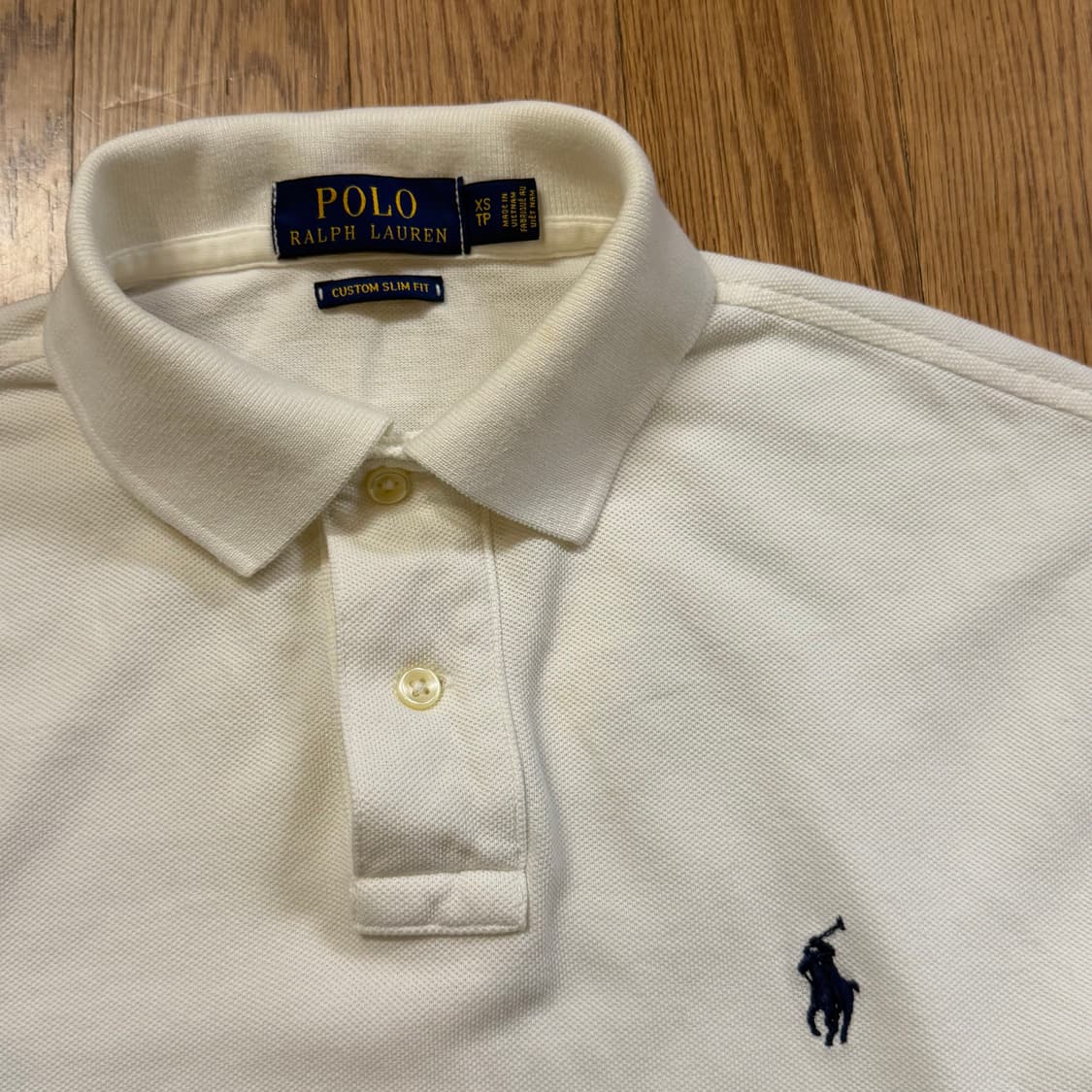 폴로 랄프로렌 화이트 롱 슬리브 카라 티셔츠 상품이미지2