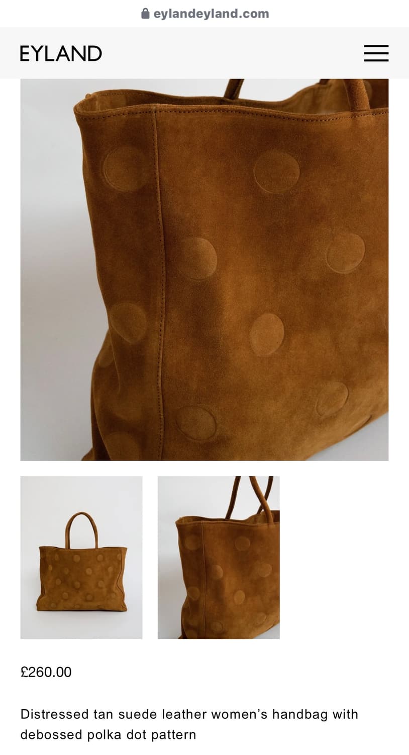 EYLAND-LARGE MARIA BAG 도트 스웨이드 백 상품이미지5