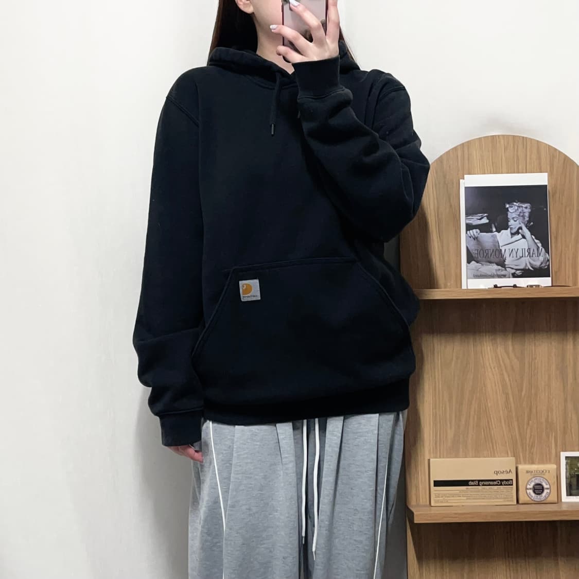 [정품] 칼하트 블랙 기모 후드티 [ S ] 상품이미지2