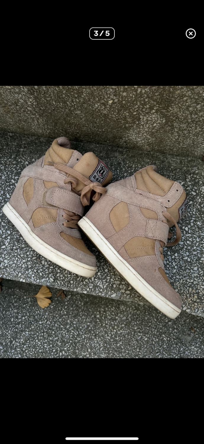 2000s ash 베이지 웨지 하이탑 스니커즈 상품이미지3