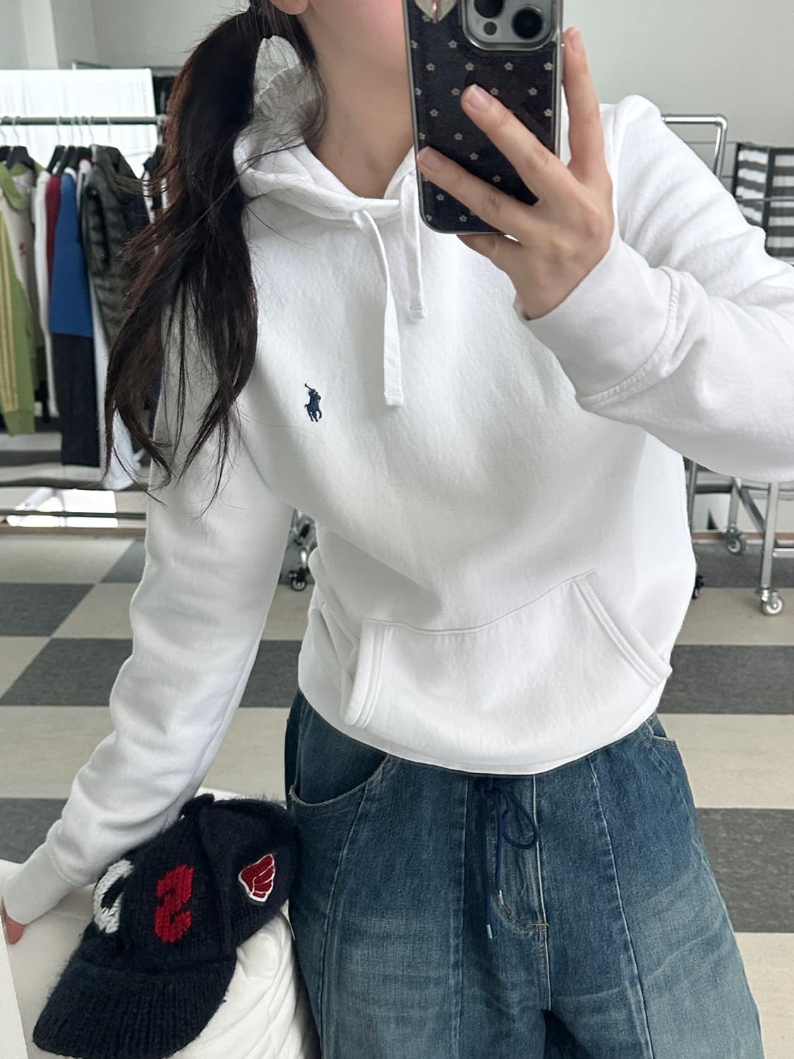 폴로 랄프로렌 화이트 후드 티셔츠 상품이미지1