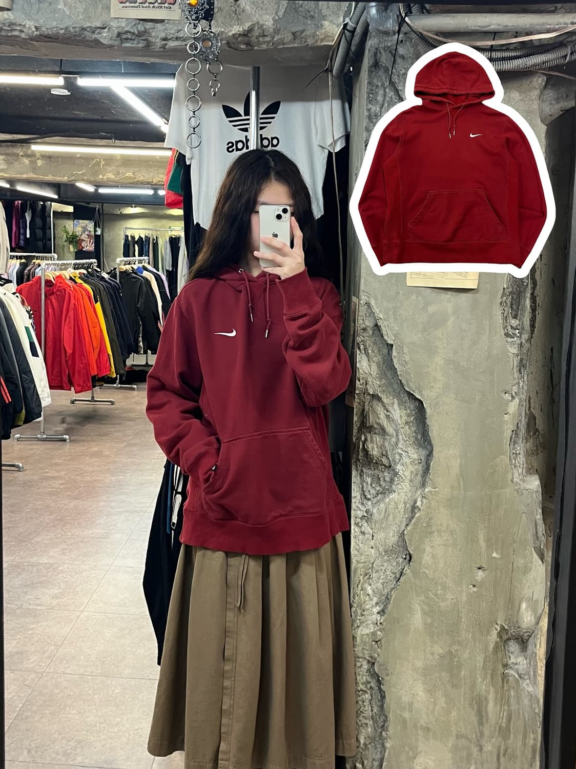 나이키 후드티 버건디 XL #csz2049 상품이미지1