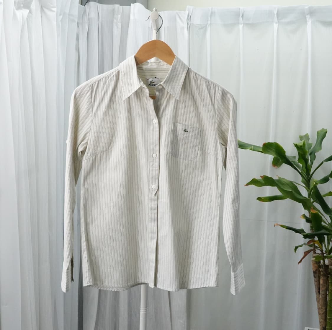 라코스테 스트라이프 코튼 셔츠 1926 상품이미지1