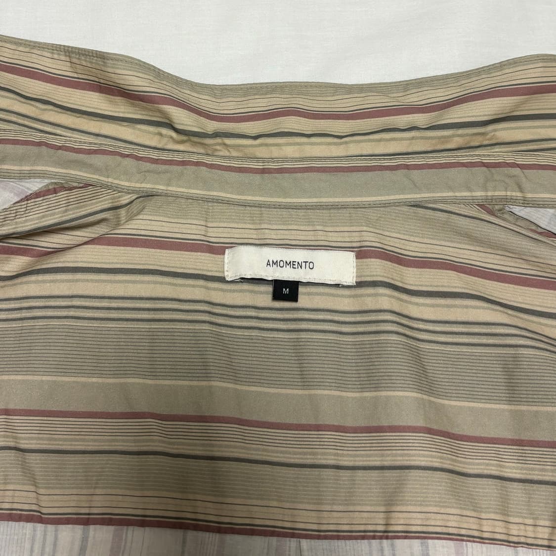 아모멘토 셔링 코튼 오버사이즈 셔츠 스트라이프 M 상품이미지3