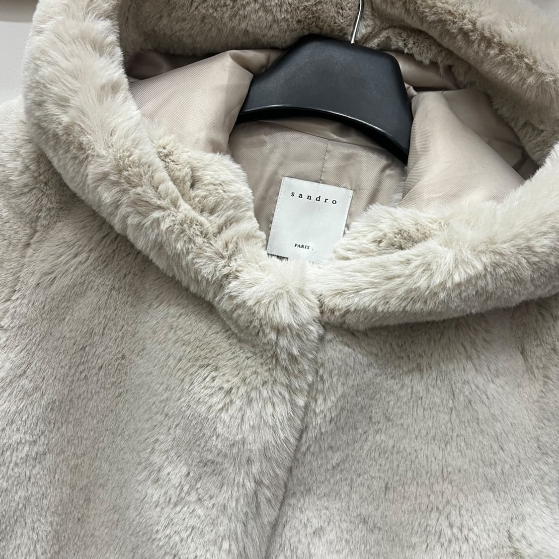 SANDRO 산드로 페이크퍼 후드 숏 밍크 코트 자켓 44~55 상품이미지3