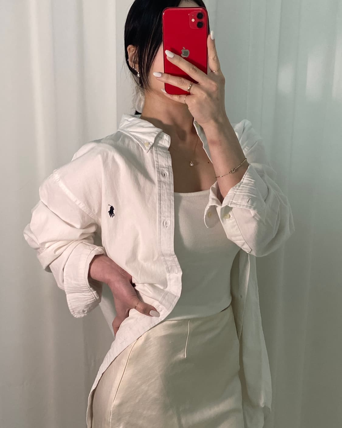 폴로 옥스퍼드 포니 화이트 셔츠 상품이미지1