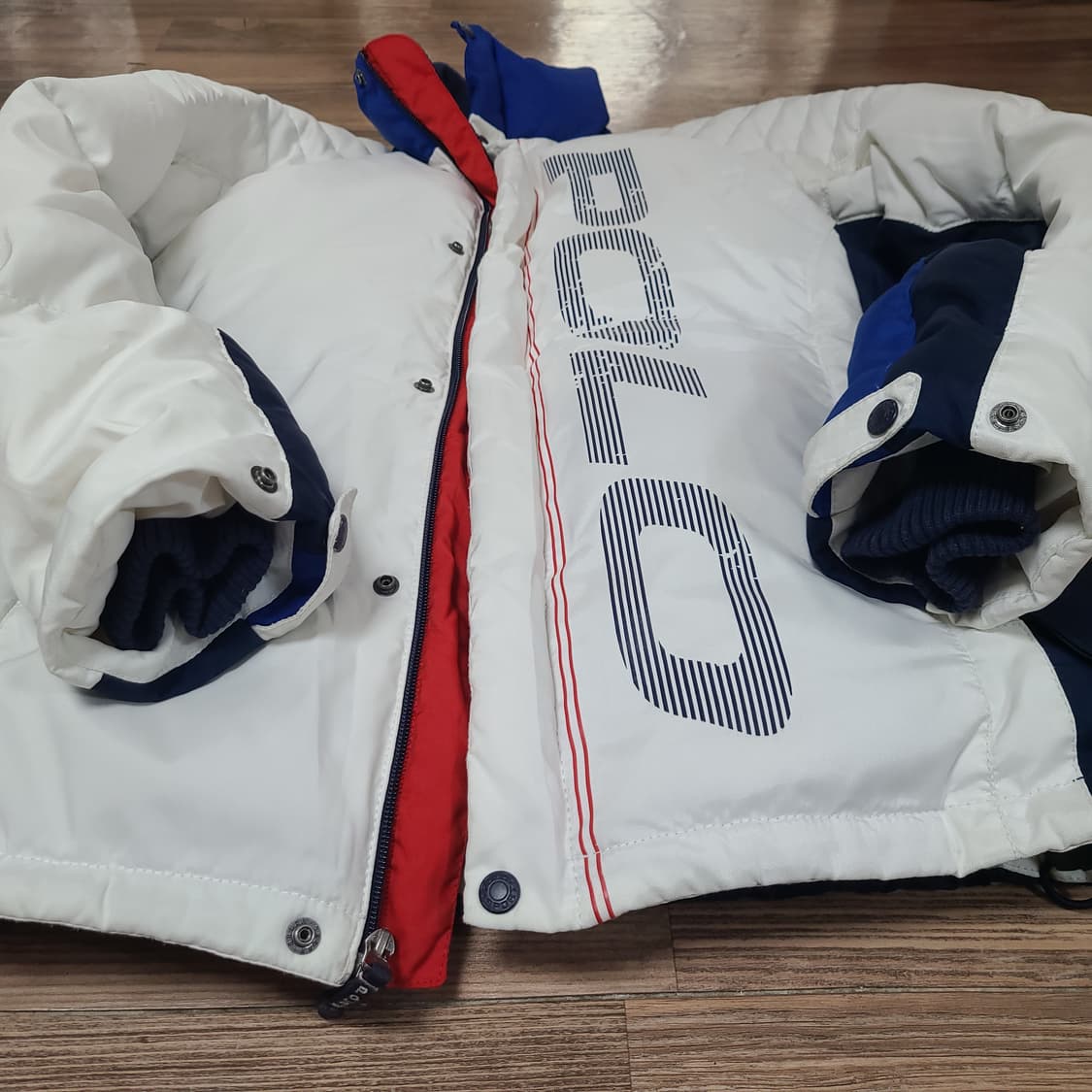 [M100]90s~00s 빈티지 폴로 스포츠 스펠아웃 덕다운 패딩 점퍼 상품이미지5