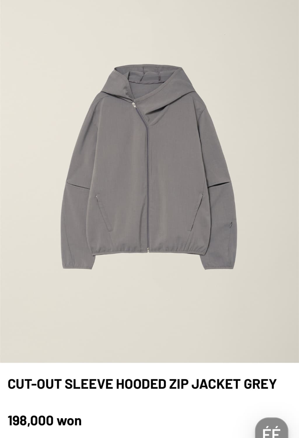 누마레 ee CUT-OUT SLEEVE HOODED ZIP JACKET 상품이미지1