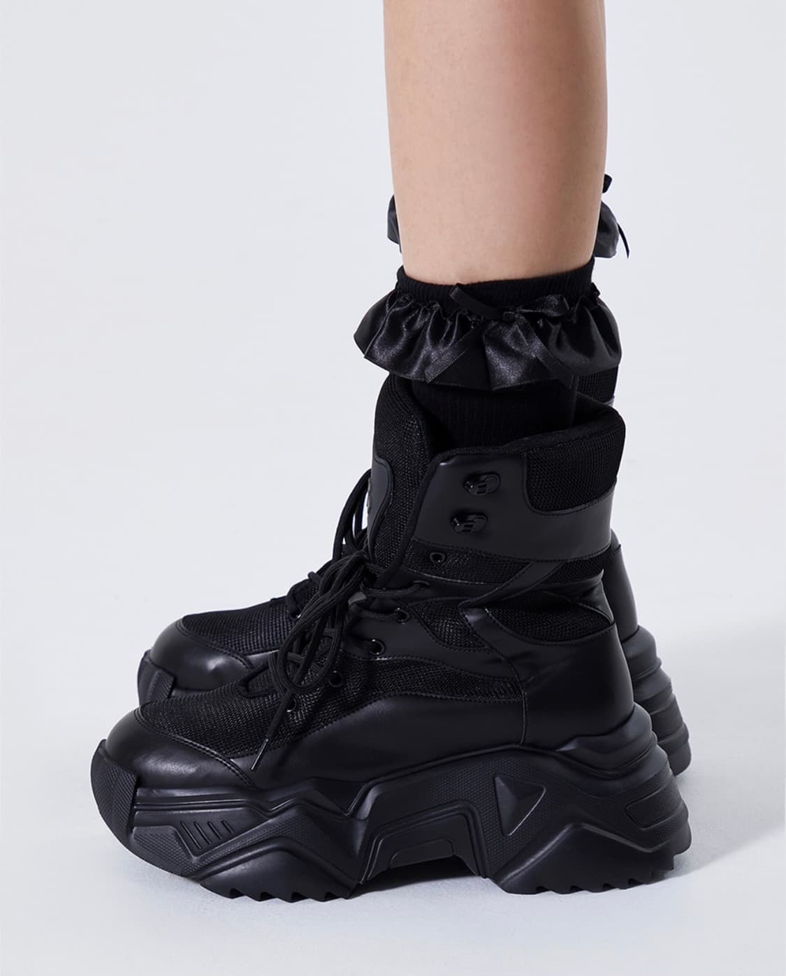 YEEL PLATFORM BOOTS SNEAKERS BLACK 상품이미지2