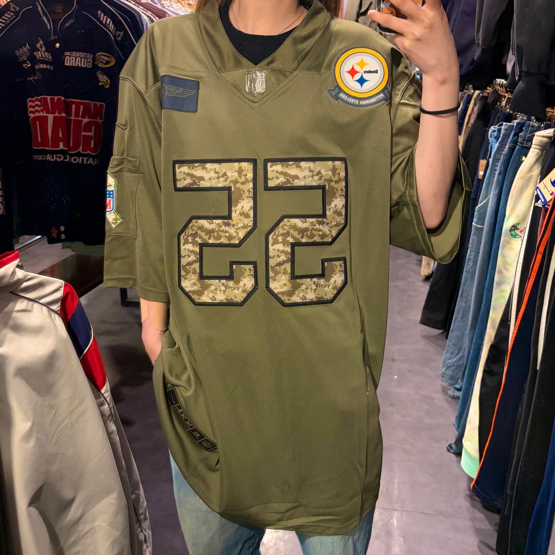 [IM]  NFL X NIKE NFL NO.55 Bush 반팔 져지 카키 상품이미지2