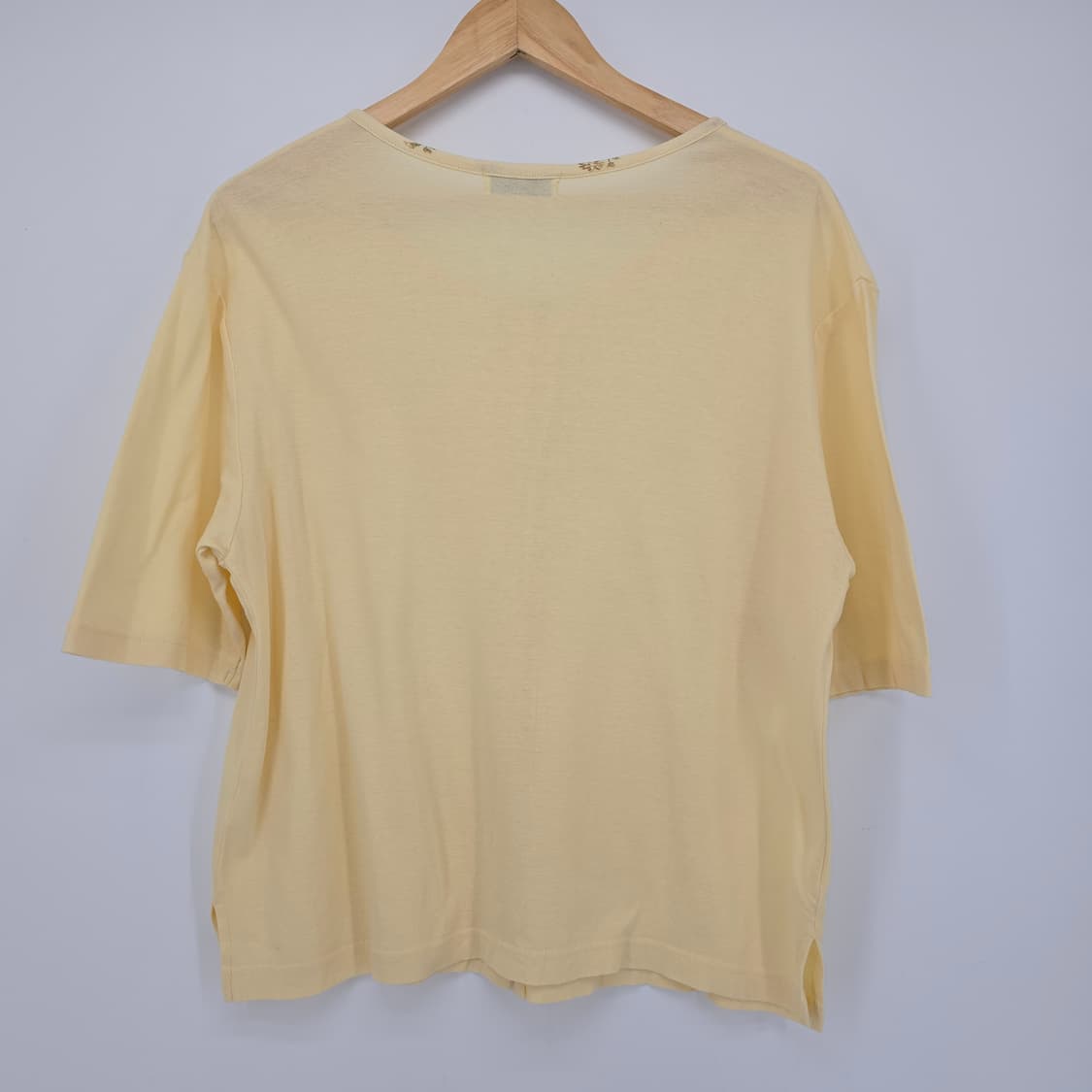 일본 빈티지 Avance 여성 반팔 가디건 옐로우 상품이미지10
