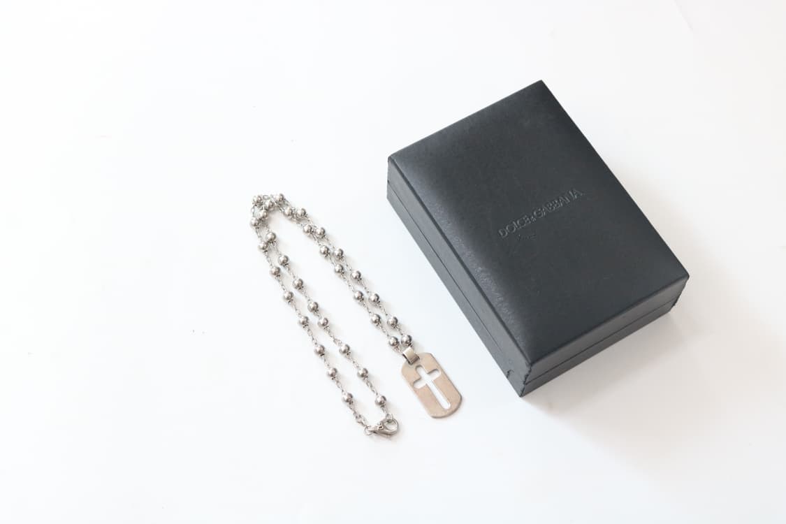 돌체앤가바나 빈티지 크로스 도그택 볼체인 목걸이 상품이미지4