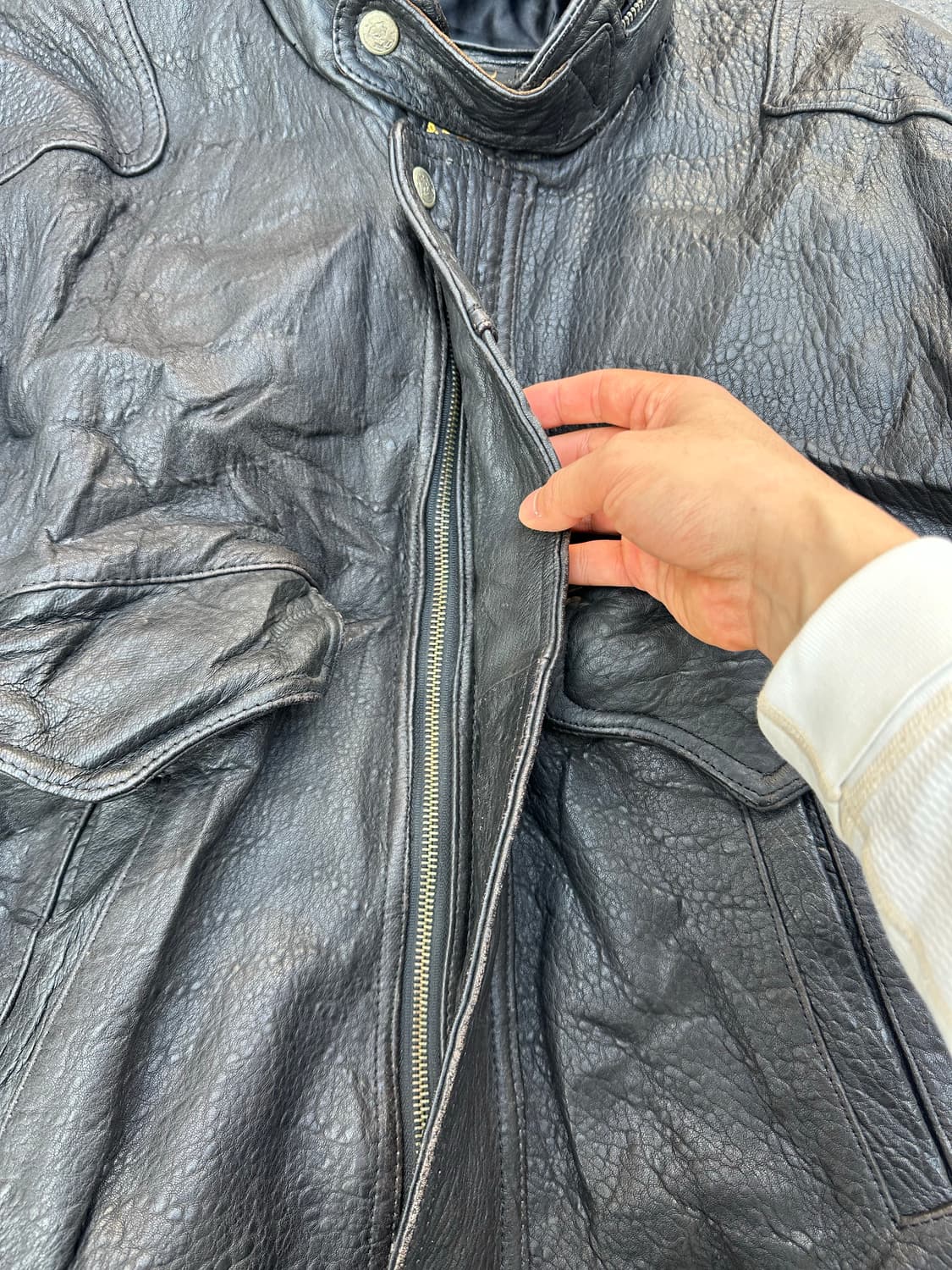 90’s Saddlery Shell-leather multi jacket 상품이미지6