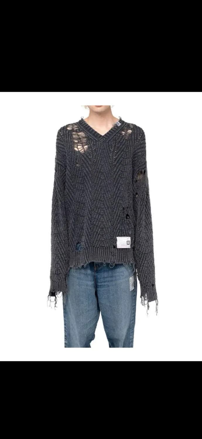 미하라 야스히로 데미지 블리치 니트탑 48 상품이미지3