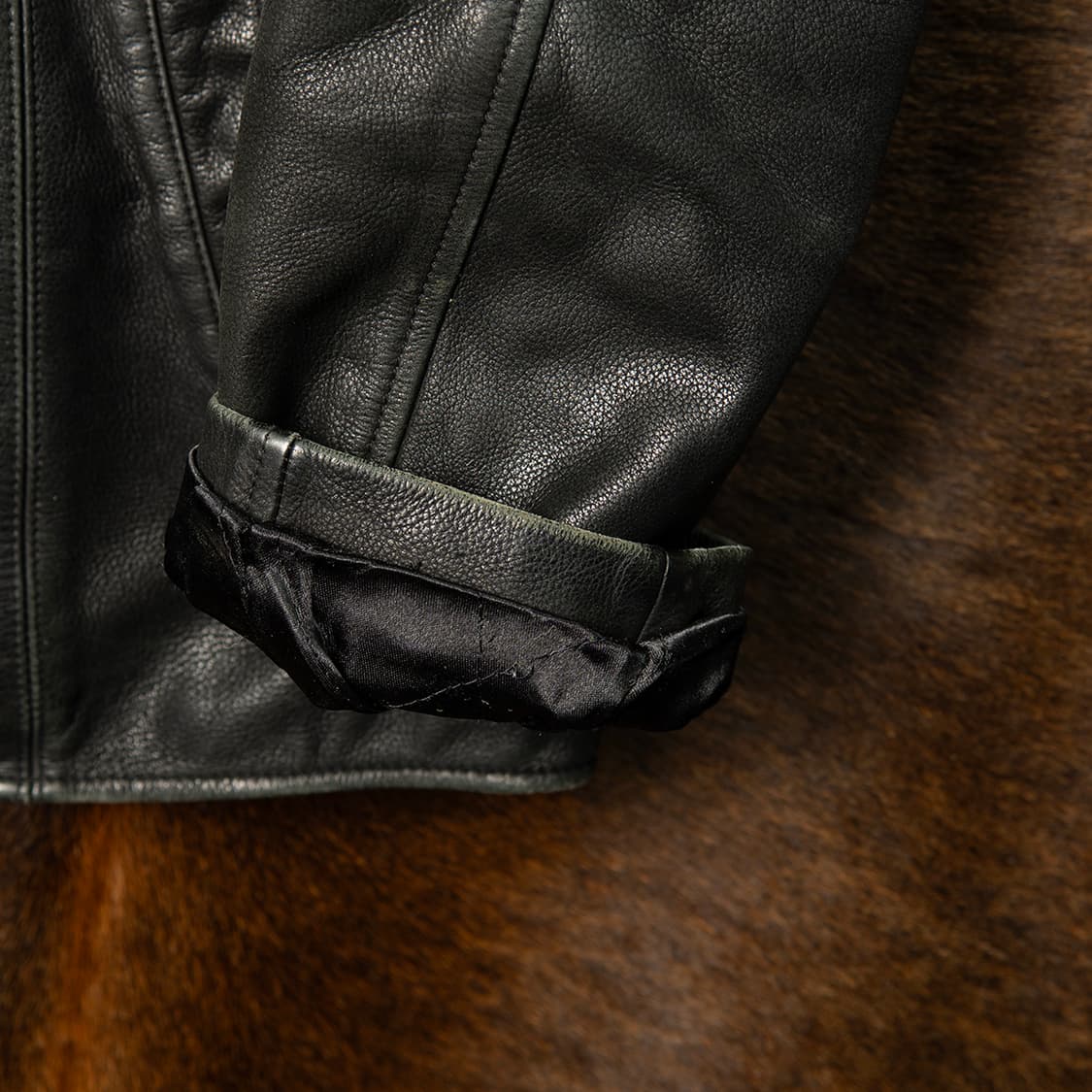 [105] 90s Lee by 쌍방울 싱글 카우 레더자켓 블랙  상품이미지5