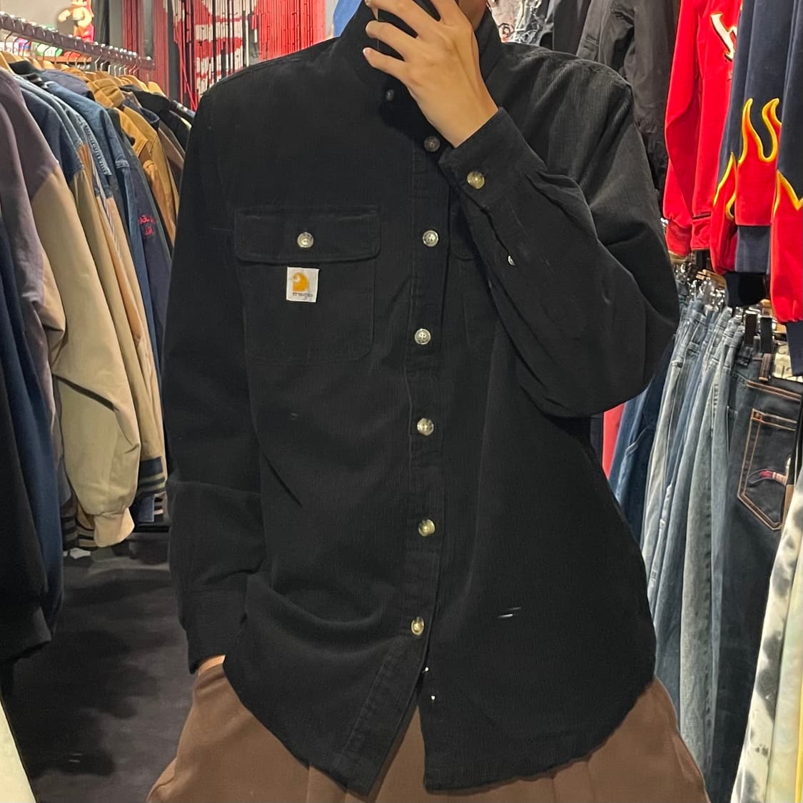 [IM] carhartt 칼하트 블랙 코듀로이 긴팔셔츠 상품이미지1