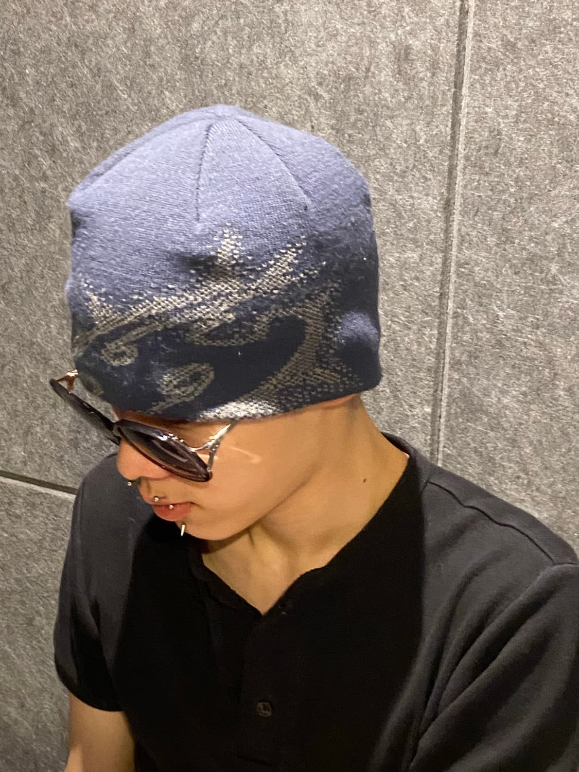 Sansangear 23FW logo beanie navy 1 상품이미지1