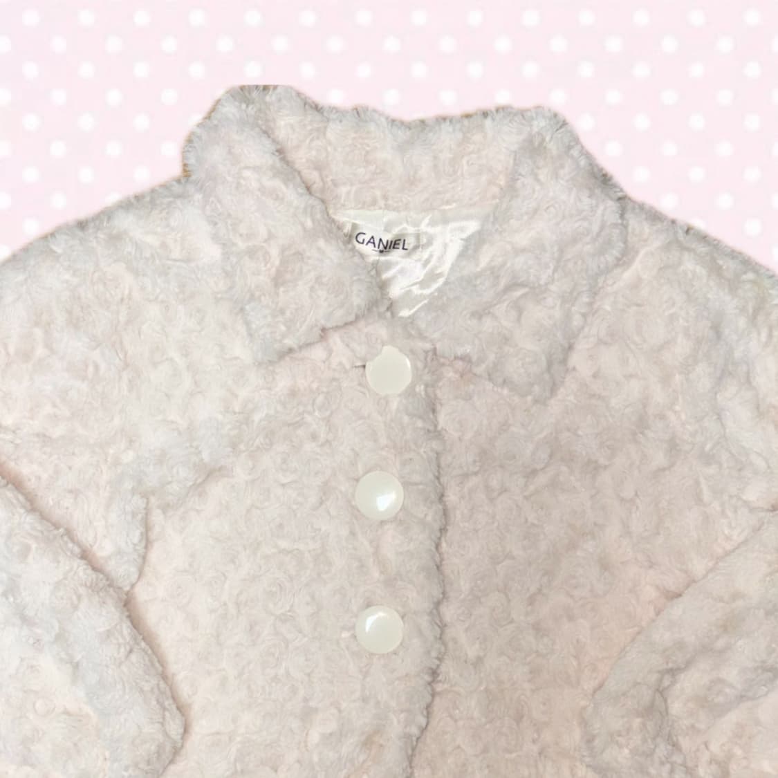 히메갸루 모리걸 화이트딸기맛 장미 뽀글이 퍼 자켓 아우터 상품이미지2