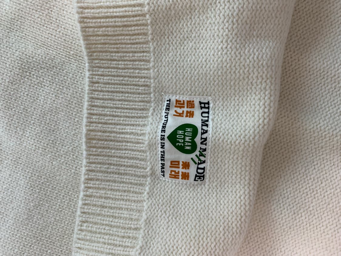 [XXL] 휴먼 메이드x제이홉 휴먼 호프 하트 니트 스웨터 화이트 상품이미지4