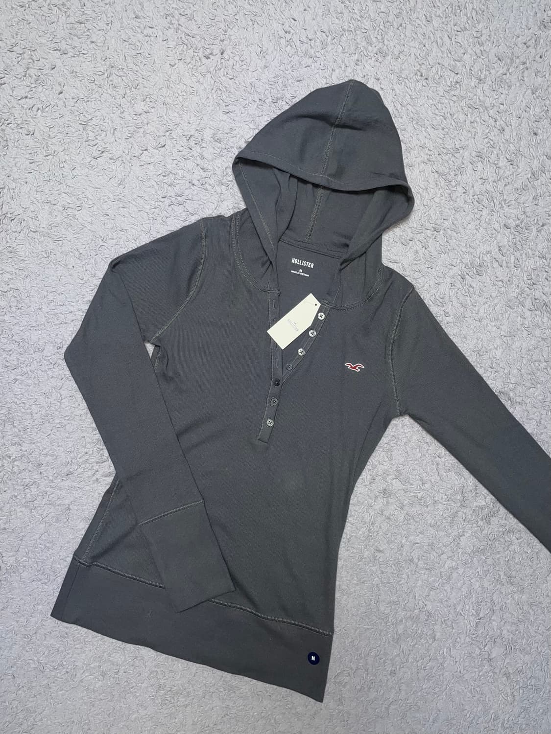 홀리스터 롱슬리브 후드티 차콜 M  상품이미지1
