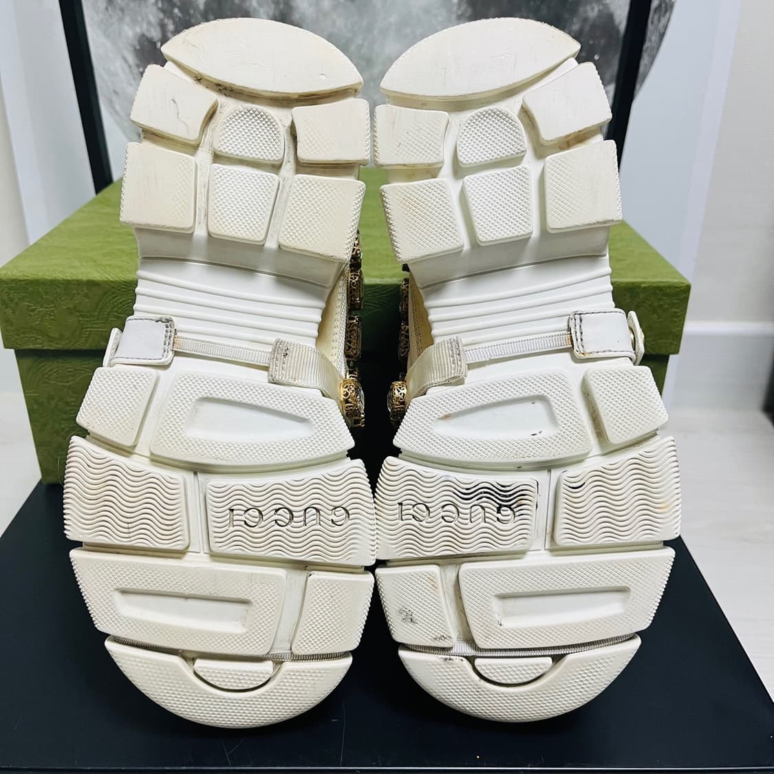 정품 37) 구찌 플래시 트랙 크리스탈 테니스 스니커즈 235~240 상품이미지5