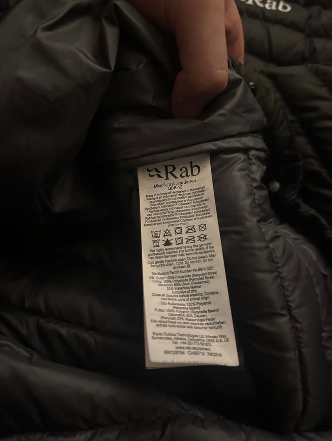 Rab 마이크로라이트 알파인 경량패딩 상품이미지4