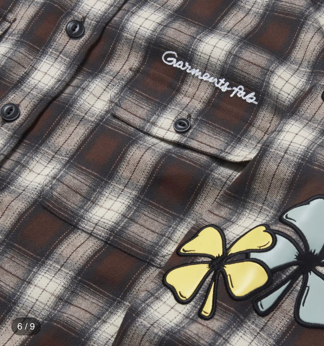 [새제품/L] 가먼츠팹 클로버 체크 셔츠 - 브라운 상품이미지7