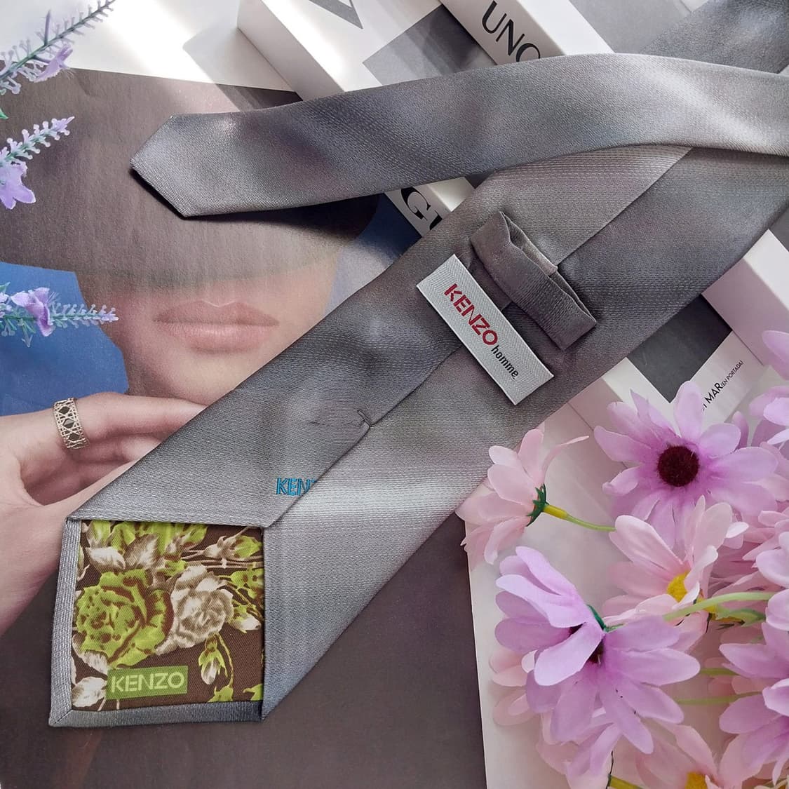 KENZO 겐조 넥타이 그레이 A+~A등급  9.2cm  K2603 상품이미지4