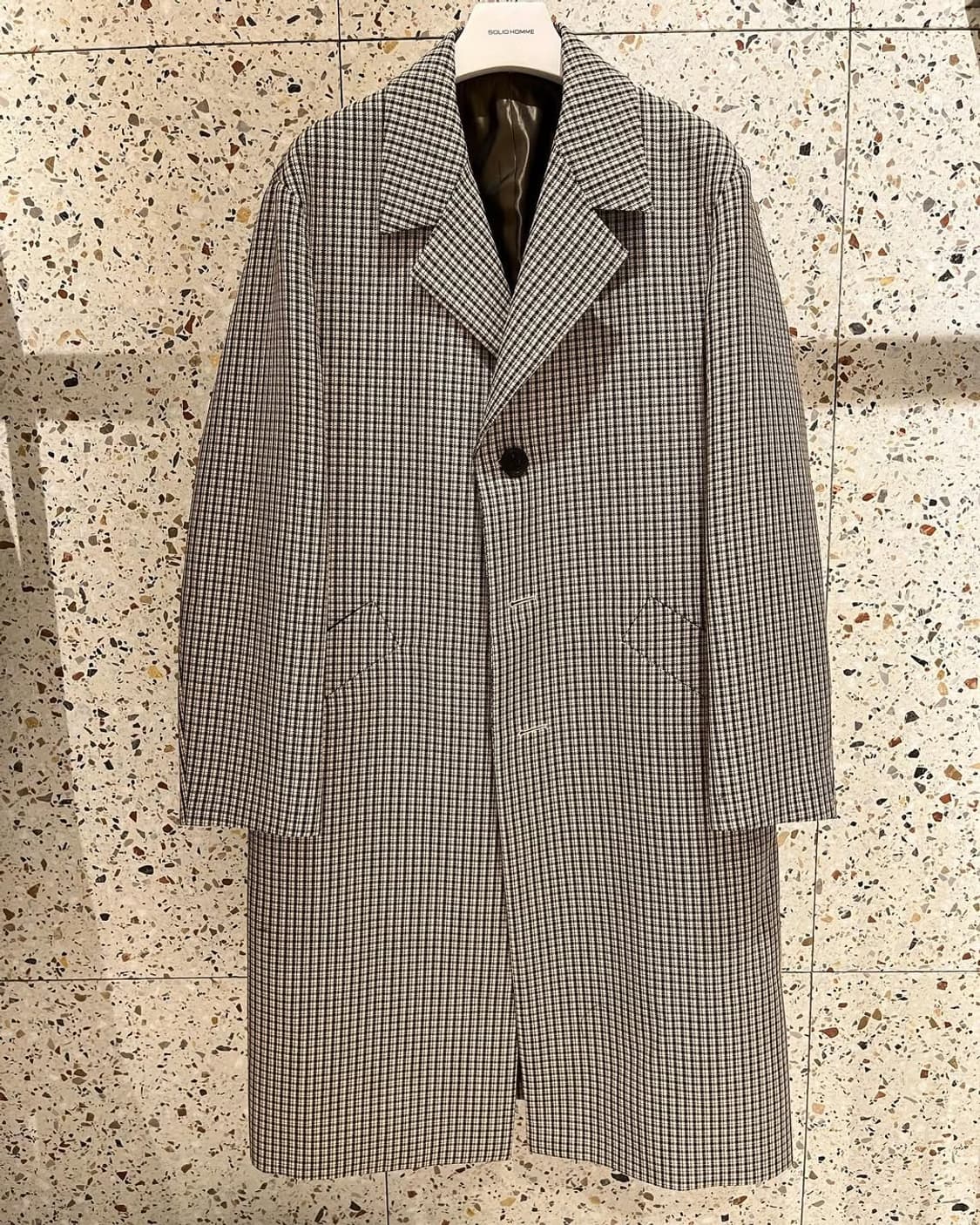 솔리드옴므 체크 싱글 코트 48사이즈 상품이미지7