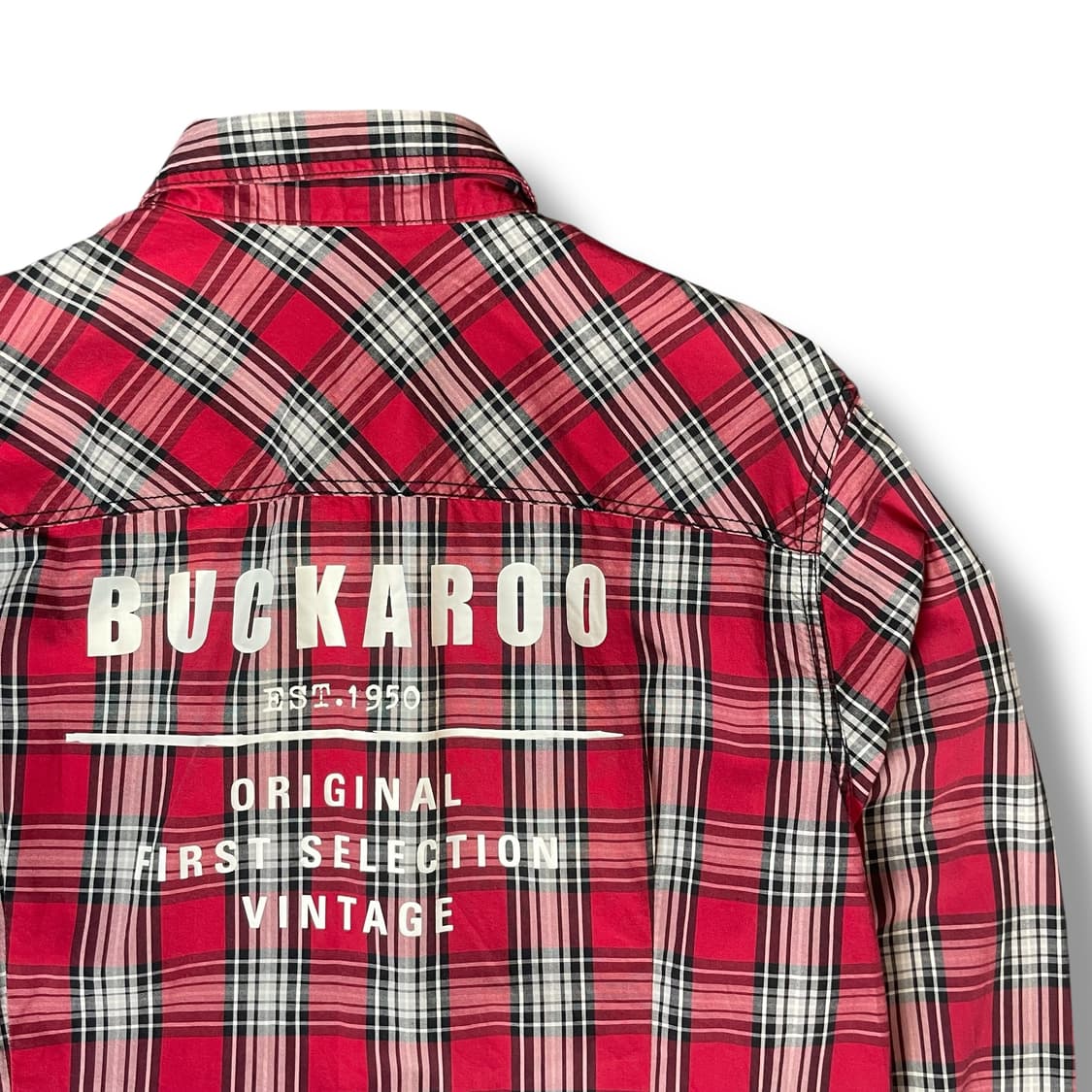 버커루 더블 포켓 레드 체크 셔츠 XL 상품이미지3