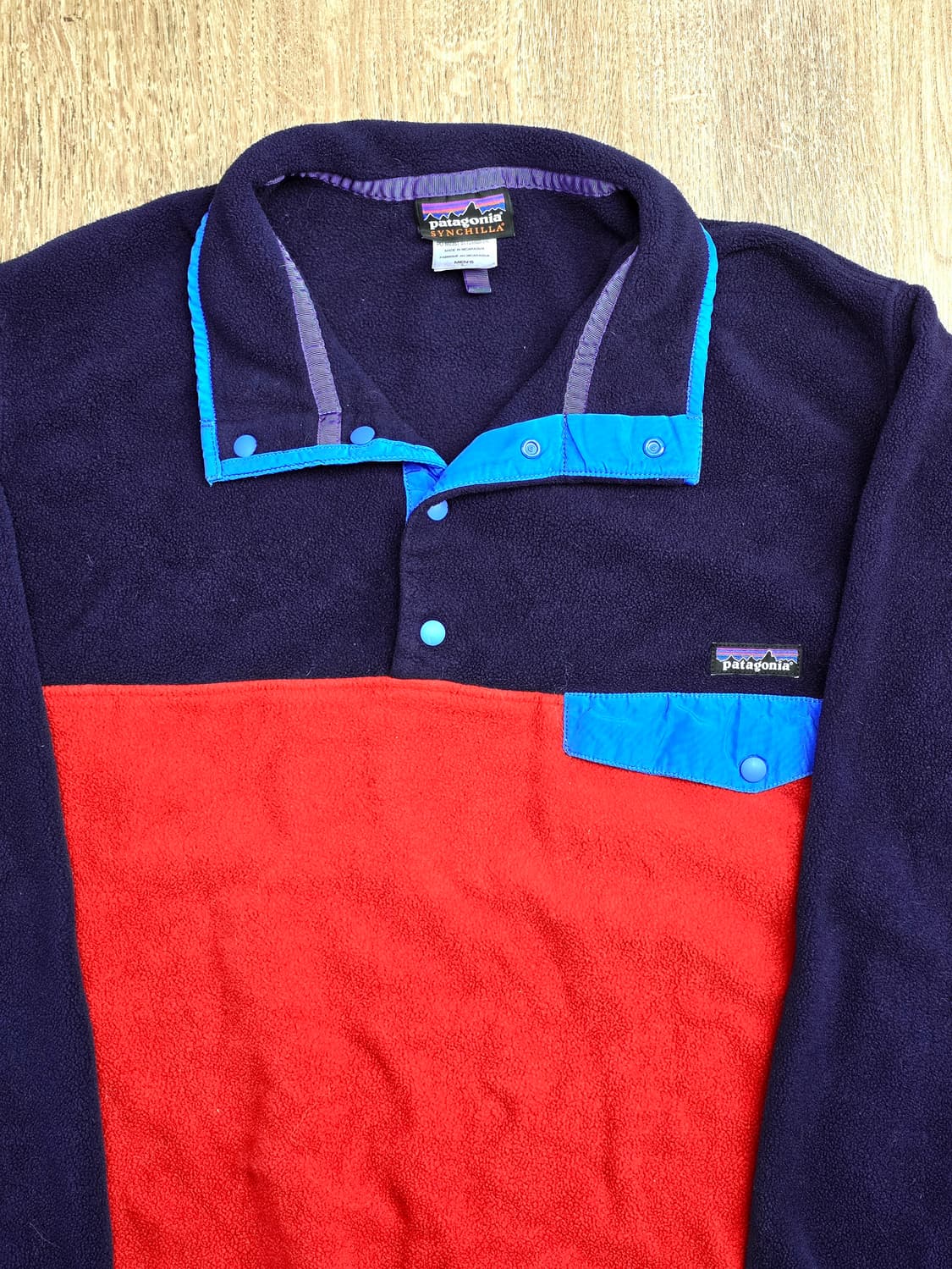 빈티지 파타고니아 신칠라 스냅티 투톤 레드 네이비 L 상품이미지1