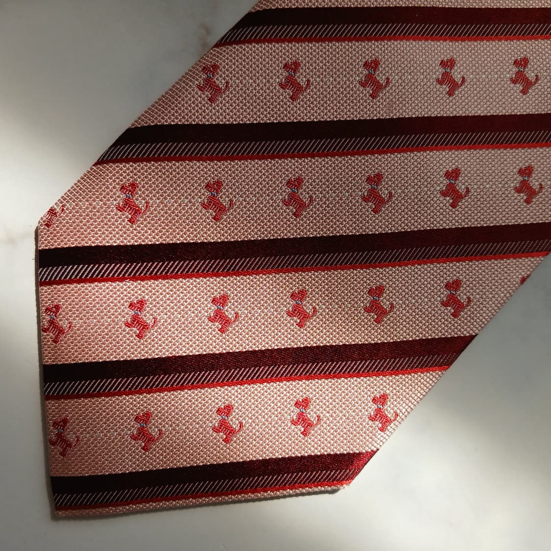 아쿠아스큐텀 스트라이프 도그 패턴 넥타이 9.4cm S~A+등급 E832 상품이미지7