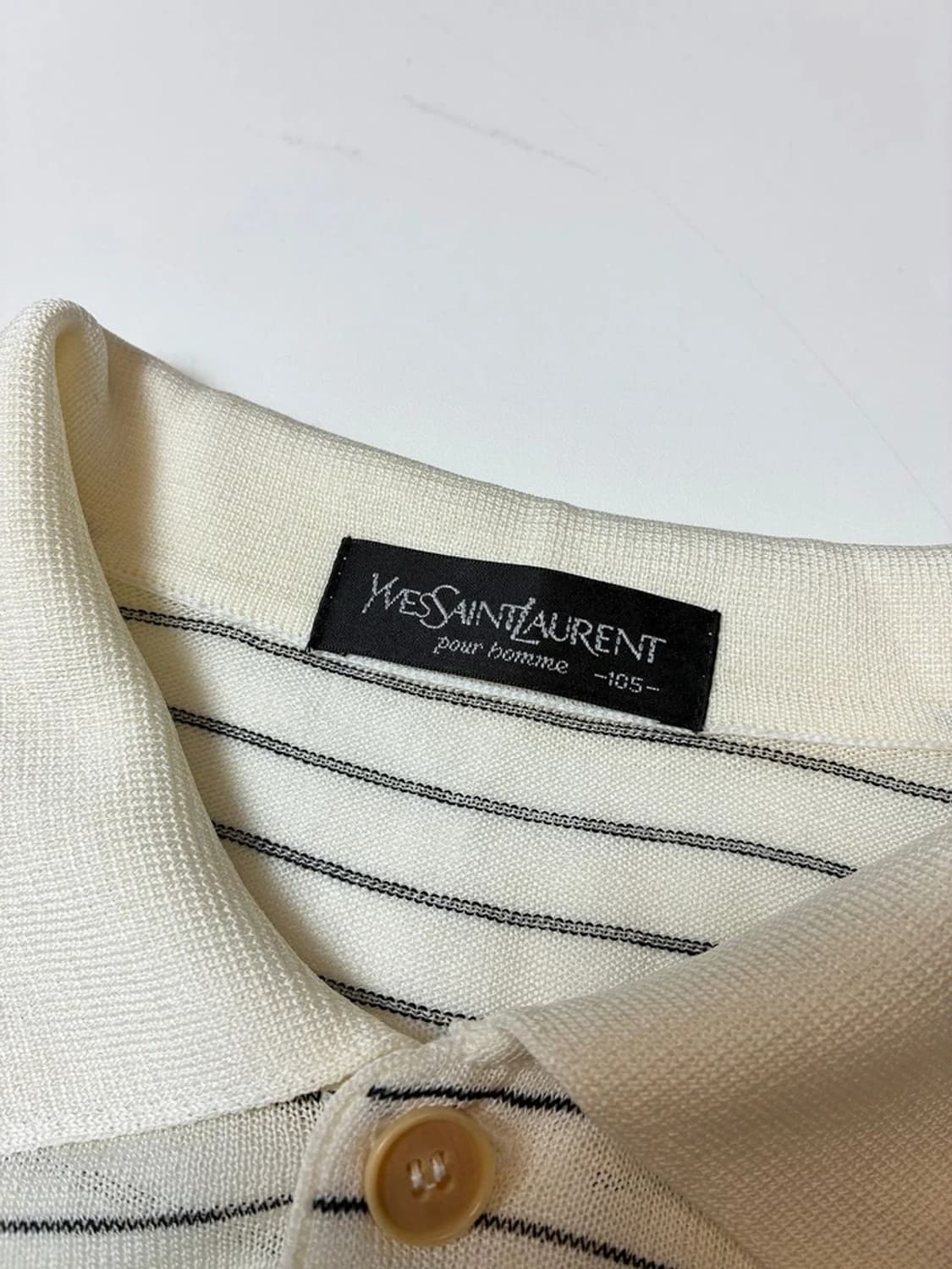 입생로랑 00's YSL 스트라이프 클래식 반팔 카라 티셔츠 PN8607 상품이미지6