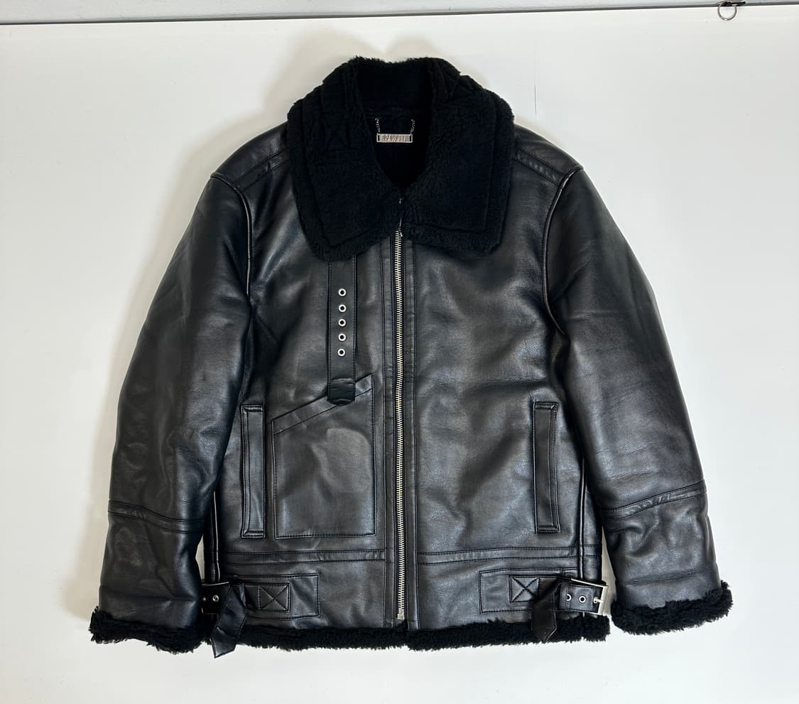 드로우핏 무스탕 자켓 올블랙  상품이미지2