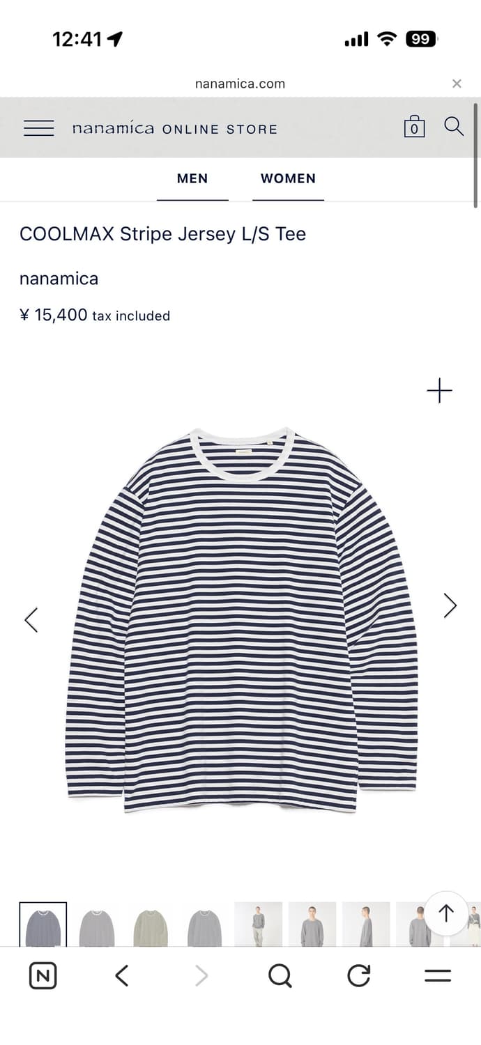 나나미카 롱슬리브 네이비/화이트 S 상품이미지2