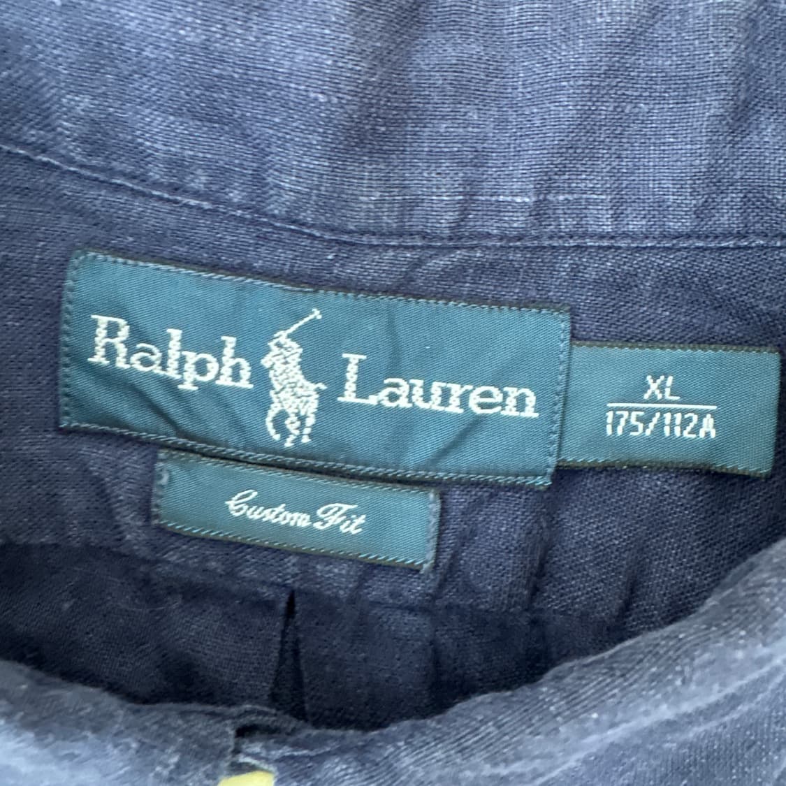 XL 폴로 랄프로렌 네이비 커스텀 핏 린넨 반팔 남방 셔츠  상품이미지5