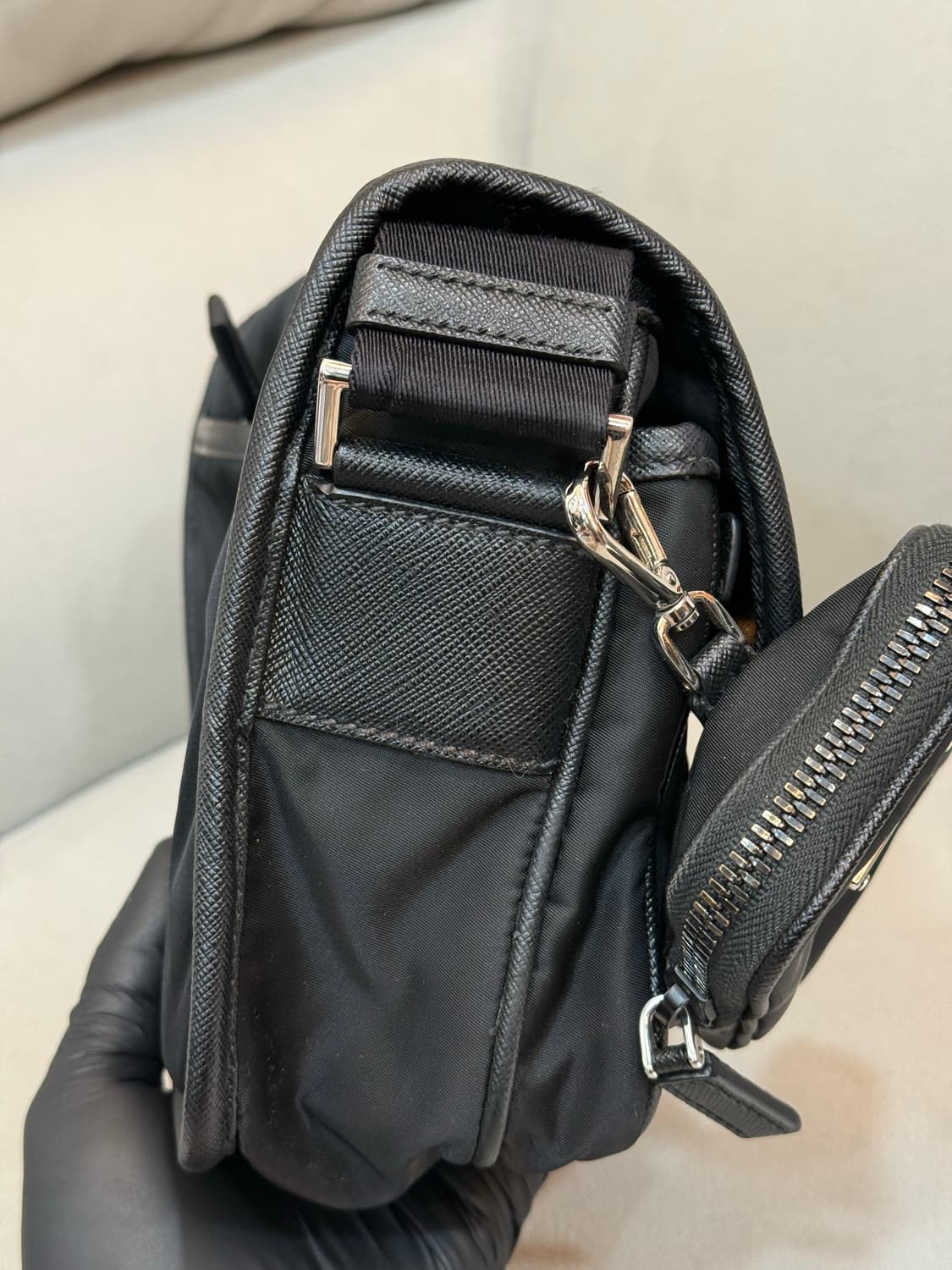 프라다 리나일론 사피아노 레더 숄더백  상품이미지6