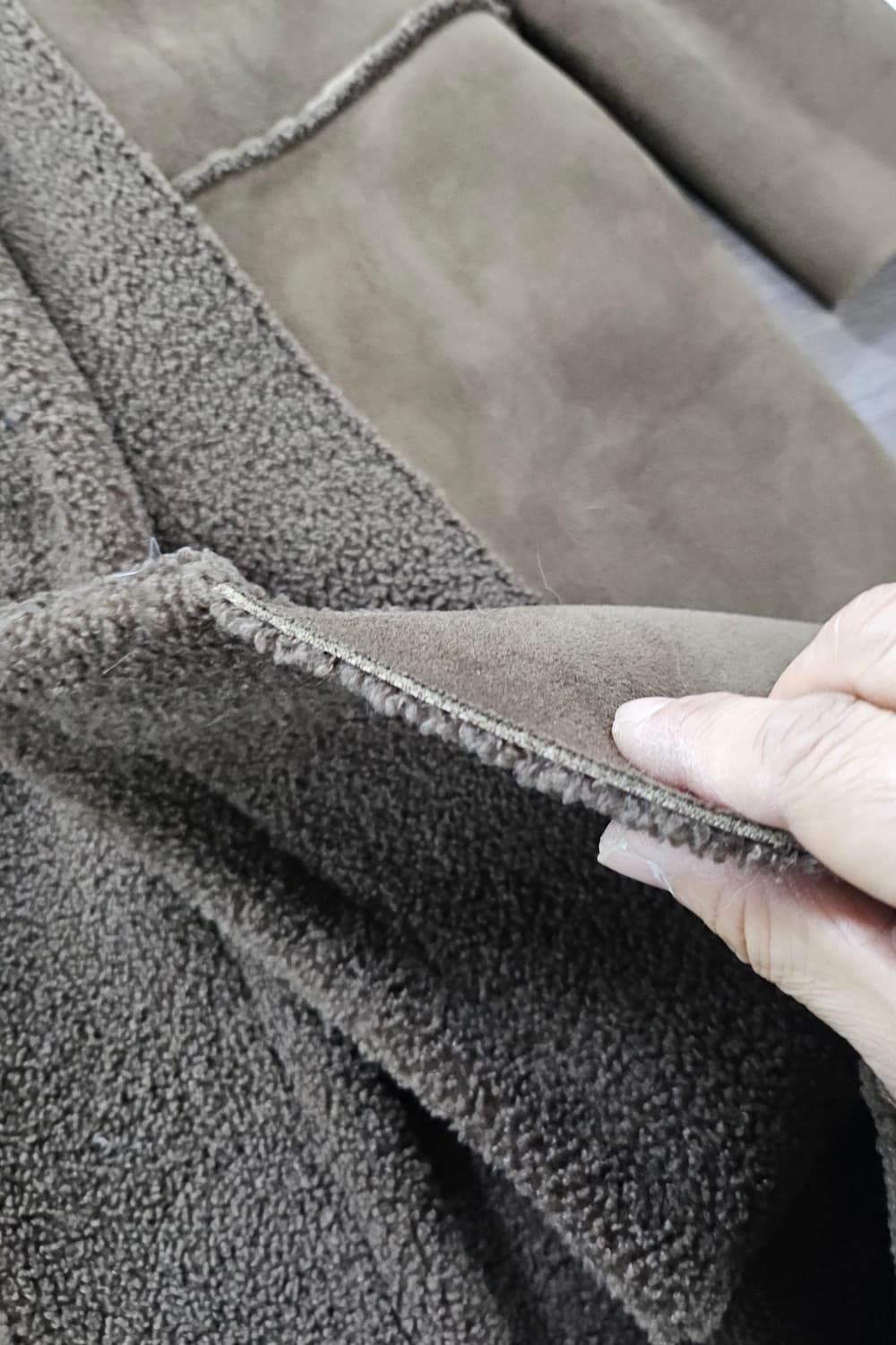 리버시블 카멜  뽀글이 무스탕  코트 L 상품이미지7