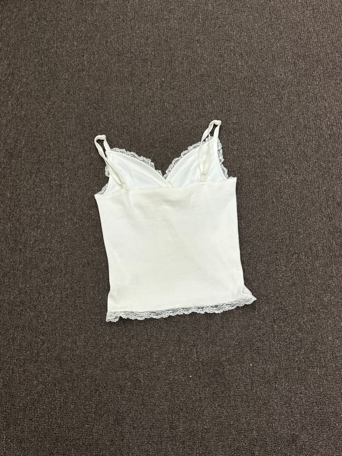 OS)Japanese vintage 여성 레이스 디테일 화이트 나시 상품이미지4