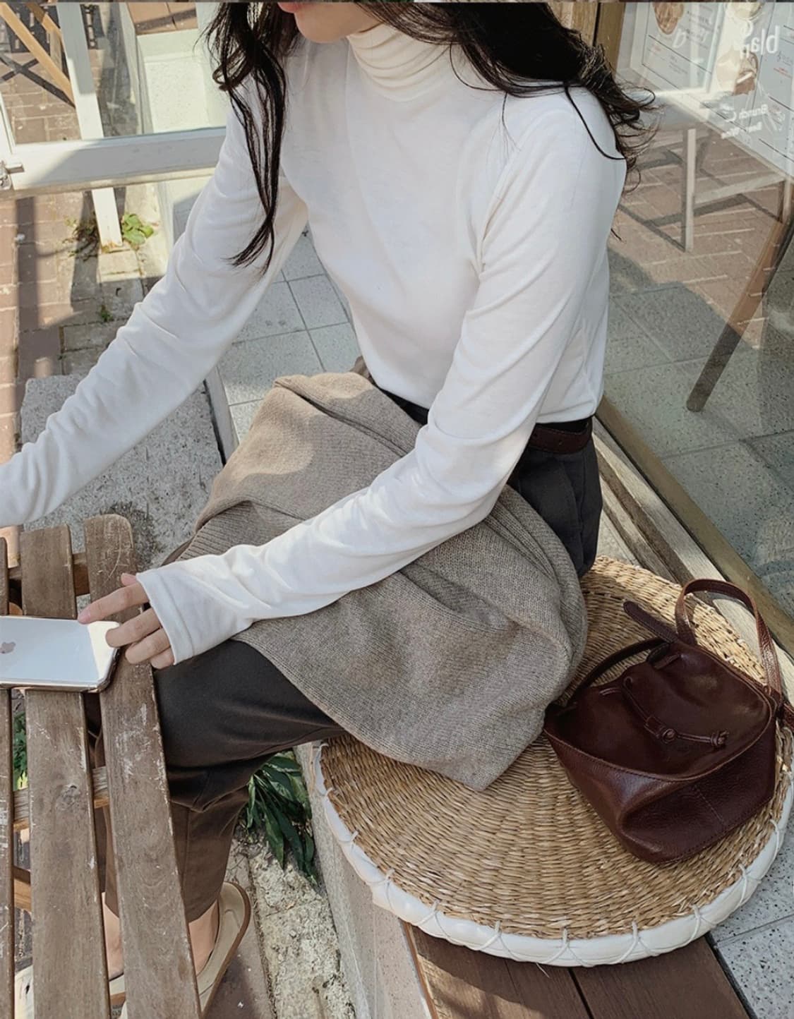 (미개봉, 새상품, 1+1) 슬로우앤드 쫀쫀기모 터틀넥 티셔츠 목폴라 상품이미지2