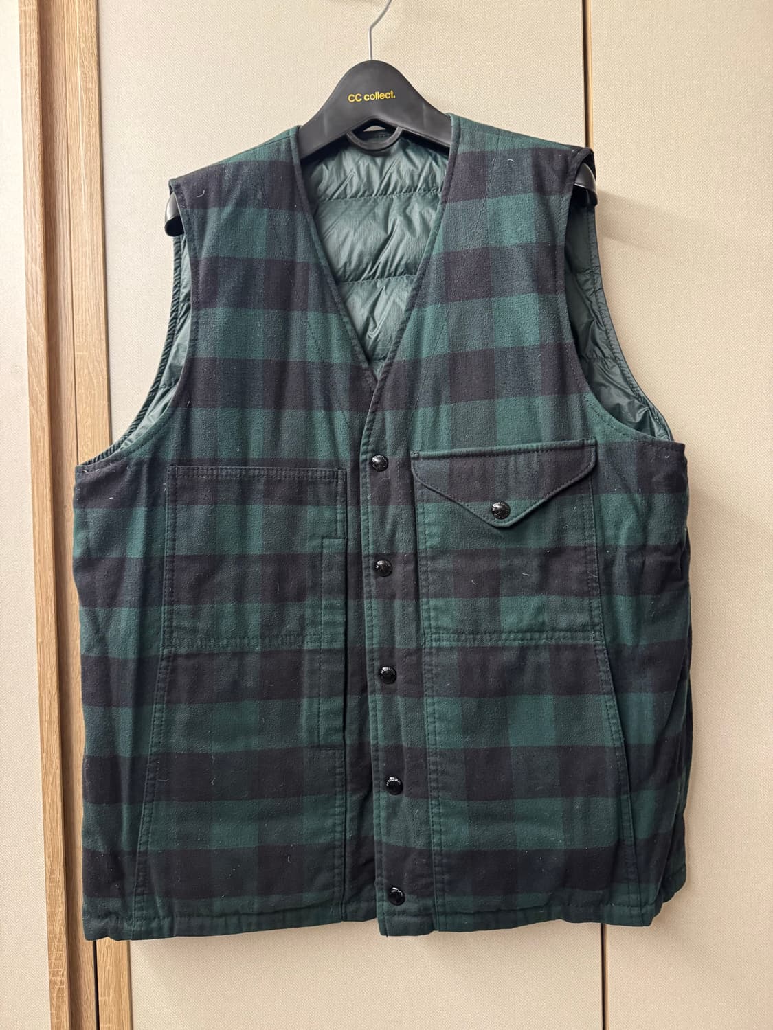 빔즈 블랙와치 리버시블 패딩 베스트 상품이미지3