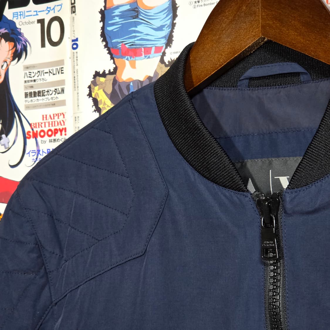 아르마니 익스체인지 네이비 패디드 바이커 무드 자켓 상품이미지3