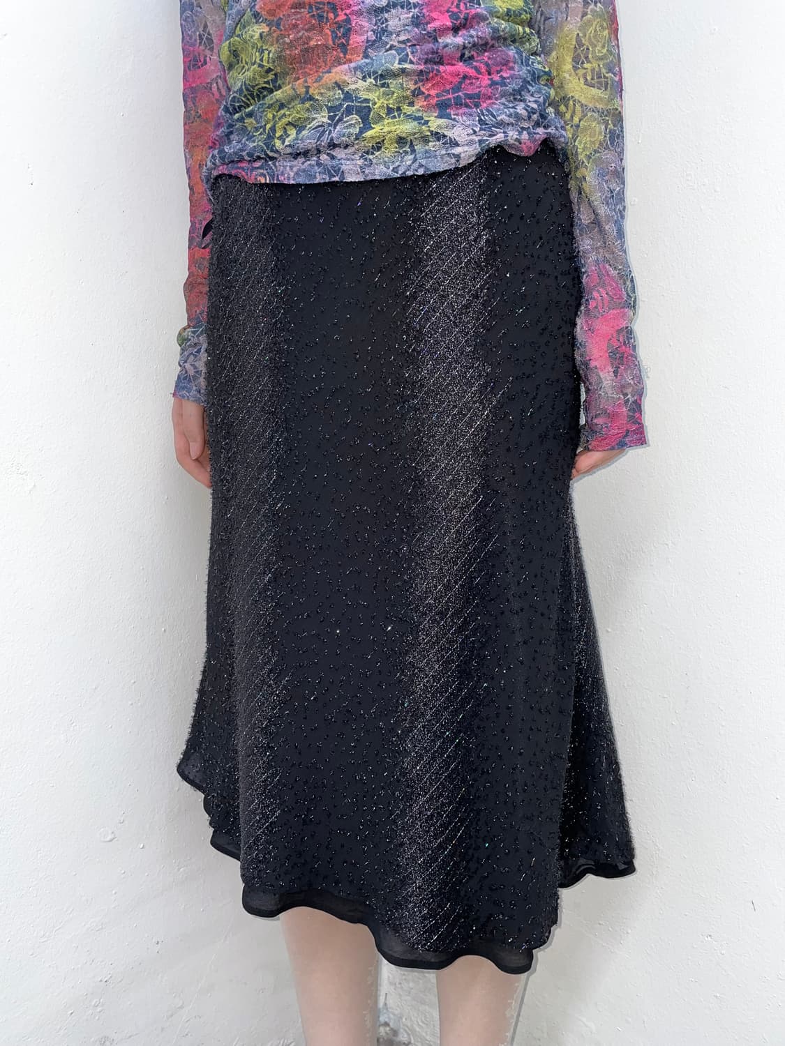 블랙페어리 샤인 프릴 시어 스커트  상품이미지3