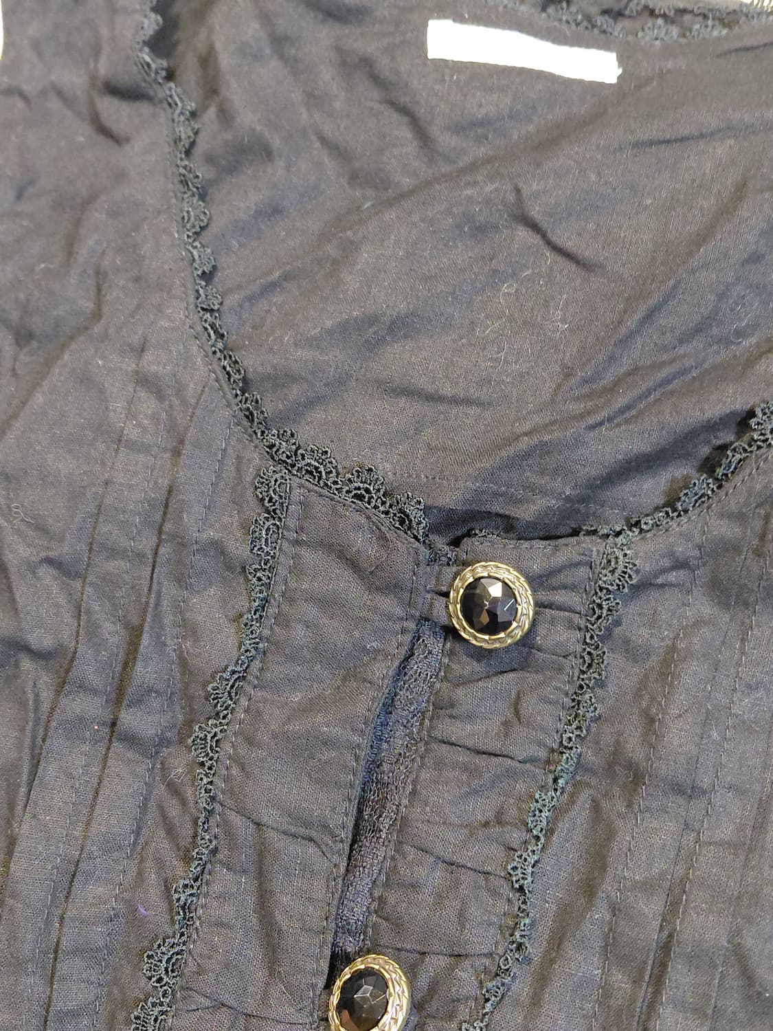 [일본빈티지] 엑시즈팜 빈티지 블랙 레이스 프릴 베스트 조끼 상품이미지5