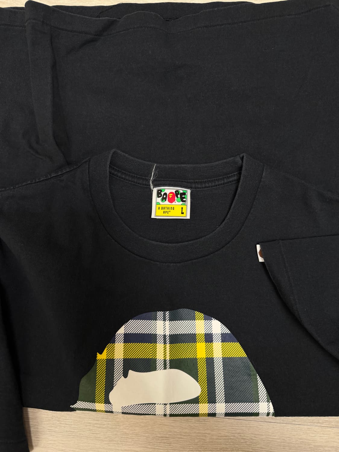 베이프 체크 반팔 티셔츠 상품이미지3